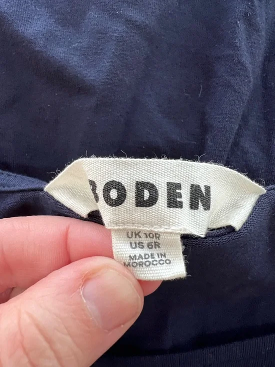 Boden Amelie Jersey Cap Sleeve Jersey Swingy Pockets Dress in Navy Blue, size 6R - Picture 6 of 11